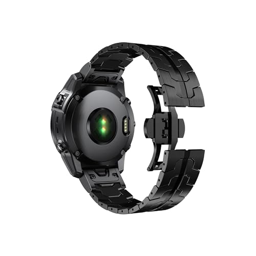 26 22mm�X�e�����X�|�x���g�N�C�b�N���t���ɓK������Garmin Fenix 6/6X/6XPro/7/7X/5XPlus/Forerunner 945 935(Black Black,26mm)