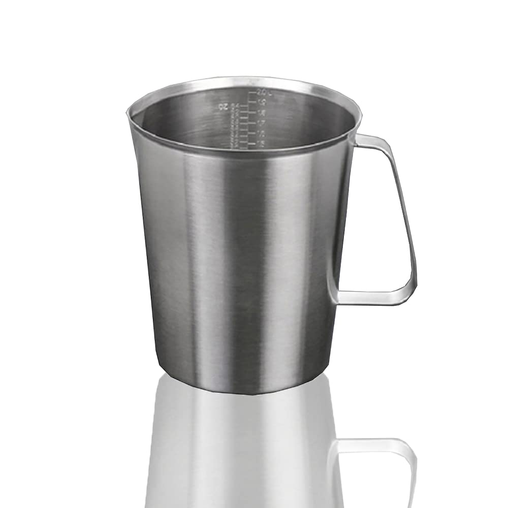 Jarra de leche de acero inoxidable, jarra de leche de acero inoxidable, jarra de espuma de leche, jarra de leche con marca de medición, jarras de leche para barista, capuchino, café espresso, 2000 ml