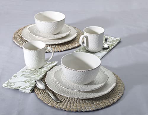 Pfaltzgraff Chateau Cream 16-Piece Stoneware Dinnerware Set, Service for 4, Off White - Image 9