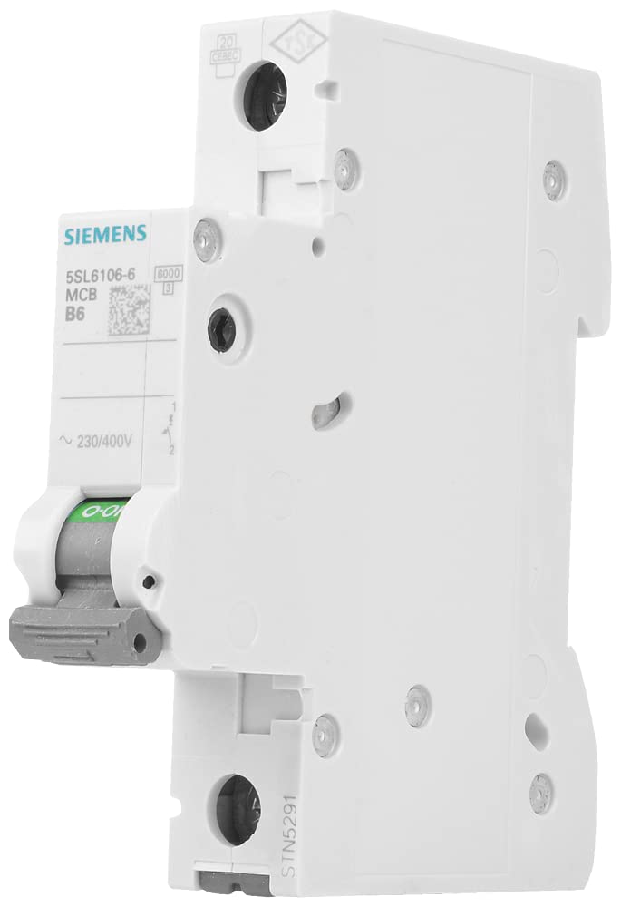 Siemens 5SL61066 Leitungsschutzschalter 6kA B6 1P in 1TE 230/400V, MCB, Sicherungsautomat…