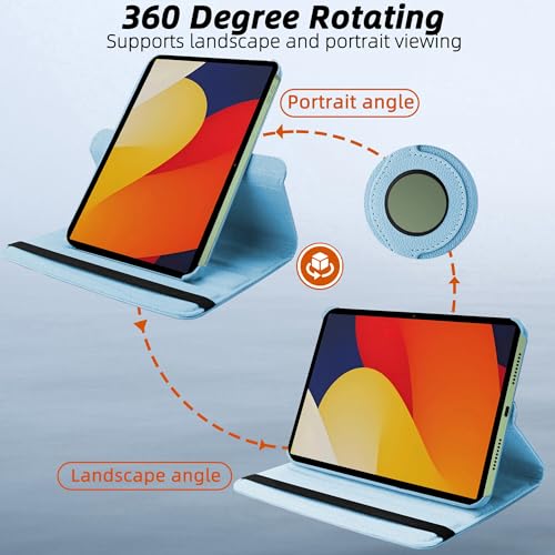 Image of TGK 360 Degree Rotating Flip Cover Case for Moto Pad 60 Pro 12.7 inch 2025 Release Tablet (Sky Blue)