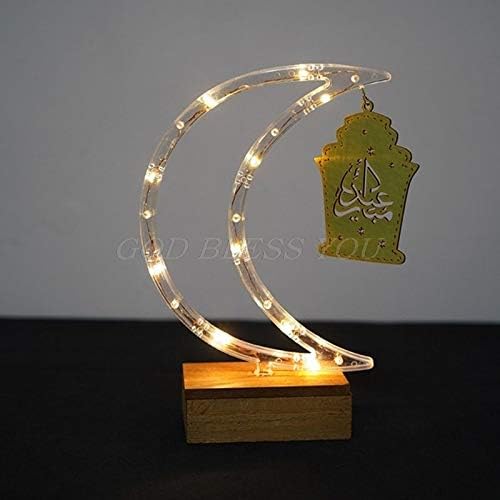 DIY Moon LED Eid Mubarak Ramadan Element Lamp Light Creative Crafts Ornament Home