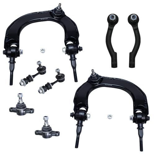 Image of Detroit Axle - 8pc Front End Suspension Kit for Hyundai Sonata XG300 XG350 Kia Optima Amanti Magentis, Upper Control Arms Lower Ball Joints Outer Tie Rod Ends Sway Bar Links Replacement