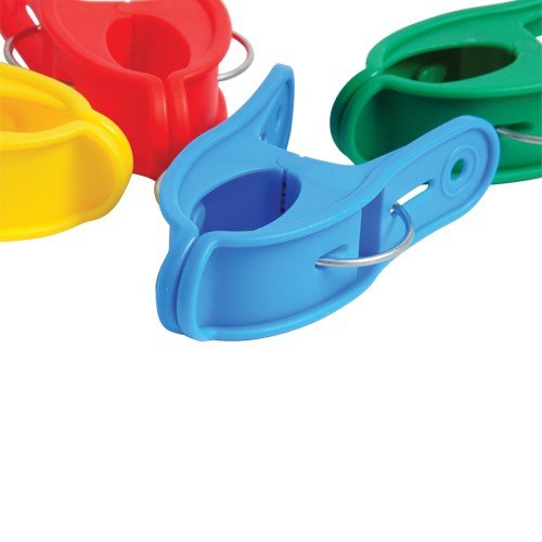 Constructive Playthings E-Z Open Giant Clips for Hanging, Use as Binder Clips, Chip Clips or Use for Art Supplies or Other Classroom Supplies, Set of 20, Multicolor - Toddler Toys, 3 Years & Up