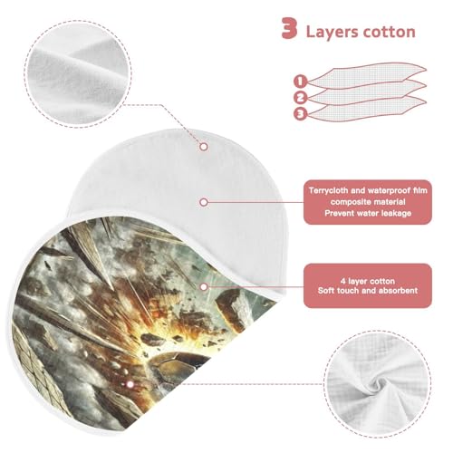 Football Gray Baby Burp Cloths Cotton Burp Clothes Absorbent Muslin Burp Cloths Soft Burp Cloth Rags for Boy Newborn Girl Unisex 1 Pack 22x11 Inches3