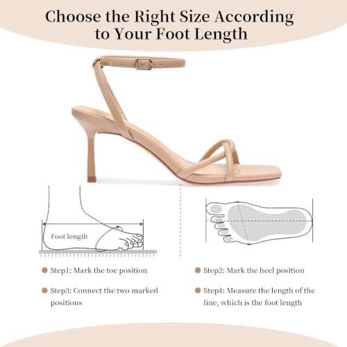 Image of Womens Sandals Strappy Kitten Heels for Women Square Open Toe Strappy Heels Comfortable Heels for Party, Wedding and Daily Wearing,