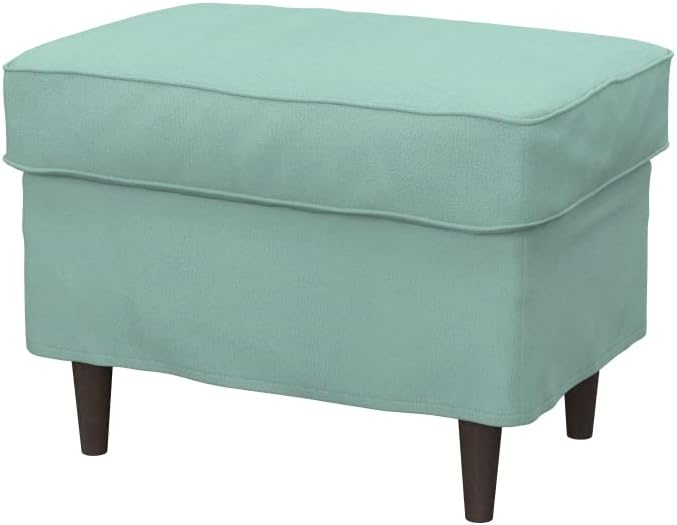 Soferia Replacement Compatible Cover for Strandmon Footstool, Fabric Eco Leather Mint