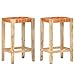 SKM Tabourets de Bar 2 pcs Marron Cuir véritable 75 cm