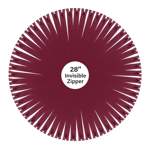 Mandala Crafts #3 Maroon 28 Inch Invisible Zippers for Sewing, Bulk 40 PCs
