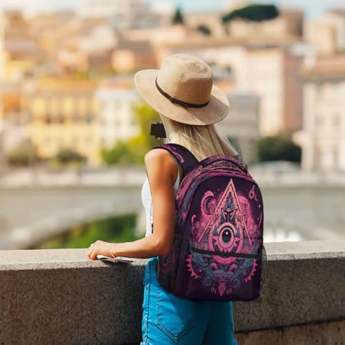 Boho Evil Eye Pattern Kids Backpack, Lightweight School Bookbag Large Capacity Laptop Backpack Water Resistant Daypack Shoulder Bag for Teenager Boys Girls4