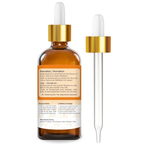 Image of Crysalis Kumkumadi Oil(Crocus Sativus)100% Pure & Natural Undiluted Essential Oil Organic Standard Perfect For Skin Care & Hair Minimizes, Pimples, Spots, Blackheads, Face Wrinkles, Fine Lines -100ML