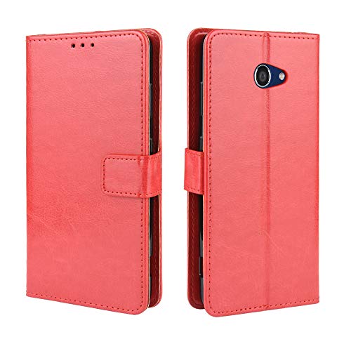 For かんたんスマホ2 A001KC / For Basio4 KYV47 手帳型 ケース 手帳 光沢感 おしゃれ 革 カバー For Basio4 ケース 手帳型 For かんたんスマホ2 手帳型 ケース カバー For Basio4 ケース 手帳型 き マグネット式 耐衝撃 耐摩擦 全面保護 ケース For Basio4 手帳型 カバー ケース【Hcsxlcj】Basio4 (レッド)