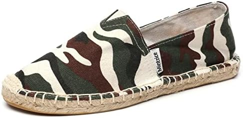 Mintzice Women's Camo Comfortable Slip on Canvas Espadrilles Flat Splice Green 7 US