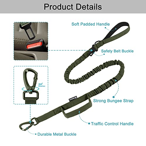 Oebeesa Tactical Dog Collar And Leash Set:-Adjustable Military Nylon Dog Collar With Handle Shock Absorbing Retractable Strong Dog Leash For Medium And Large Dogs With Airtags Holder Patches #TOP2