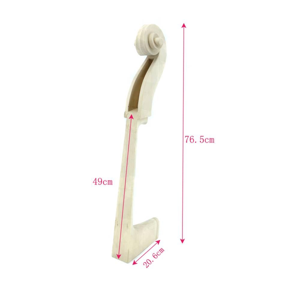 Kit tastiera e manico per contrabbasso verticale 3/4, tastiera in ebano/palissandro con testa in legno d'acero, per fai da te, parti di ricambio per contrabbasso (legno di ebano)