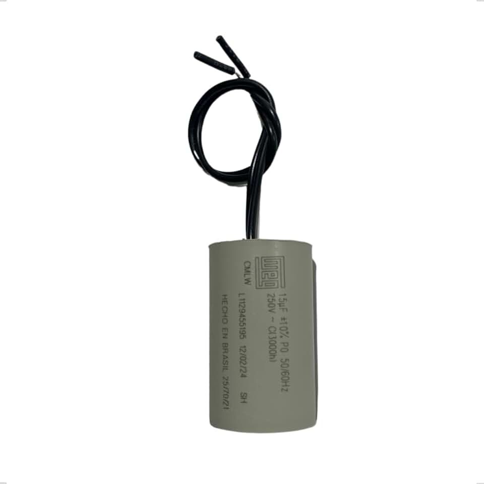 Capacitor 15uf 250v Portão Eletrônico Ppa Rossi Rcg Garen Omega AGL com Fio - WEG