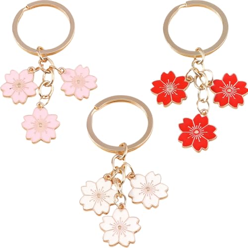 KOLZEMV Lot de 3 Porte-clés Fleur, Porte-clé Mignon, Pendentif de