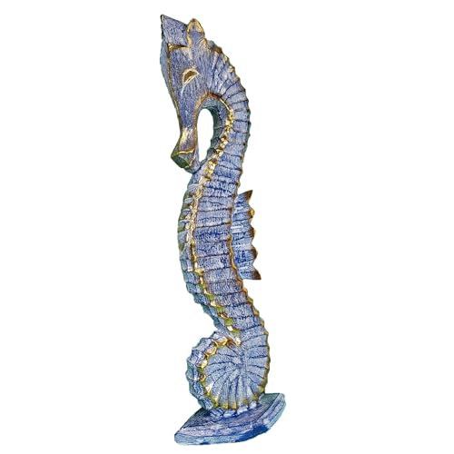 Estatua Decorativa de Caballito de Mar de Madera 20 Pulgadas miniatura 5