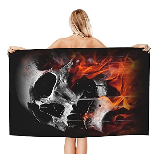 One To Promise Microfiber Skull Towel Halloween Skull Beach Towel Blanket,Sand Proof Swimming Bath Pool Towel For Travel Camping Yoga Sport,Oversized,27.6" X 55.1" #TOP4