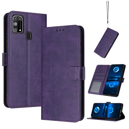 QiongniAN Compatible con Samsung Galaxy M31S Funda Carcasa,Compatible con Samsung Galaxy M31S Funda Estuche de Cuero Funda Purple