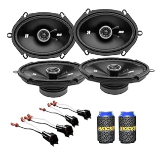 6X8 inch Speakers (4 Pcs) DSC680 43DSC6804 for Ford F-150 1999-2014 Upgrade Kit Kicker DS Series Coaxial Car Audio Front and Rear Door Speaker with 72-5600 Harness and 2 pcs of can Cooler