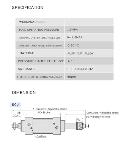Vérin SCJ SC32 évitez les vibrations mécaniques grâce au piston large - 8