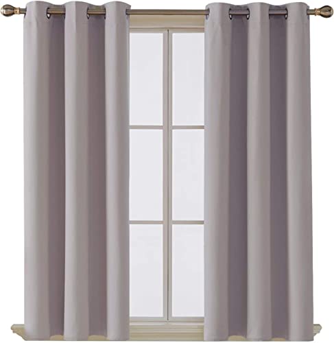 AR Ware Silver Blackout Curtains, 2 Panels Drapes Eyelet Thermal Curtains for Living Room and Bedroom, Energy Saving