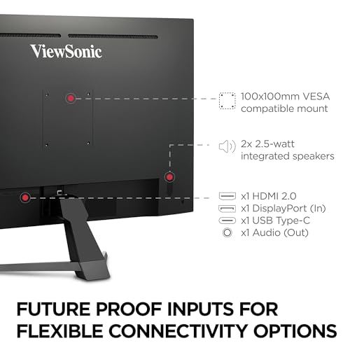 Image of ViewSonic VX3267U-4K 32 Inch 4K Monitor, IPS Display with 65W USB-C and HDR10 for Ultimate Home Entertainment, Eye Care Technology, Ultra-Thin Bezels, HDMI, and DisplayPort Inputs