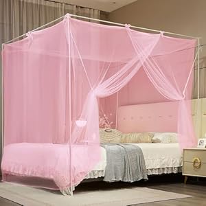 Dianhengmi Pin-02S Rosa Himmelbett Moskitonetz