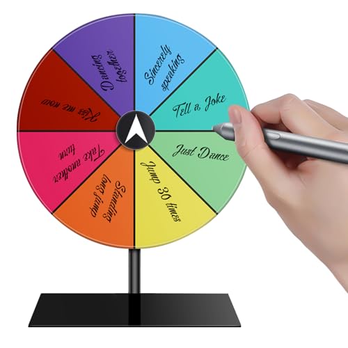 glylo Spin Wheel, 8 Slots Color Tabletop Spinner, Prize Wheel, Acrylic Dry Erase Spin Wheel Spinner Game, 360 Degree Rotating Tabletop Prize Wheel for Carnivals, Festivals, OM3245RJ5D8V72144