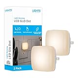 Lights By Night Mini Square LED Night Light, Plug-in, Dusk to Dawn Sensor, Compact, Ambient Lighting, for Kids or Adults, Bedroom, Bathroom, Nursery, Hallway, 2 Pack, 82487