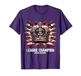 Fantasy Football League Champion Crown Secured T-Shirt, Men, Purple, Small
