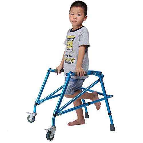 Andador rodante de rehabilitación infantil, marco plegable de aluminio, 2 ruedas, ayuda para caminar con movilidad para niños, caminar recto