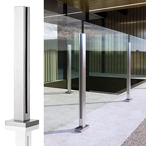 Poteau de garde-corps en verre au design épuré en acier inoxydable