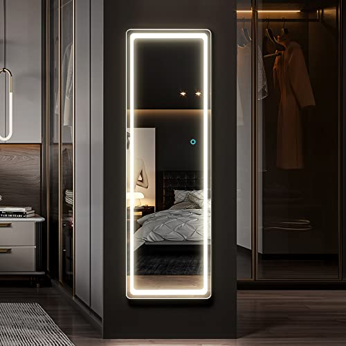 LVSOMT FullLength Mirror with LED Lights, 47"x14" Full Body Lighted