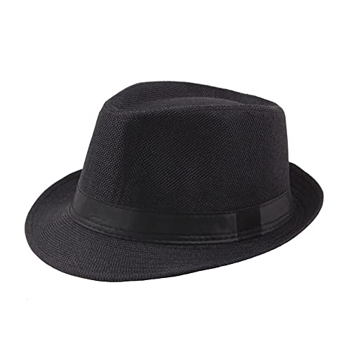 elwow Fedora Panama Cappello da Uomo, Nero M/L