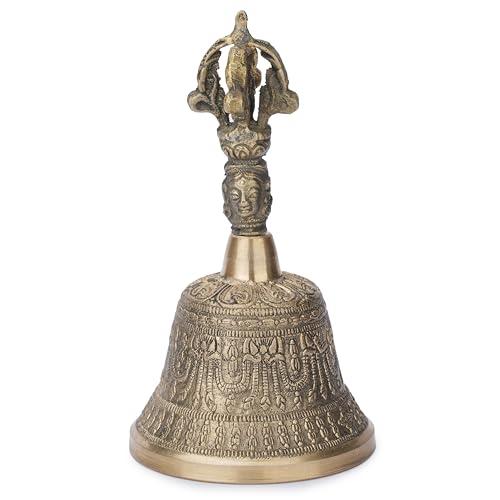 Cloche de méditation bouddhiste faite main en laiton de 14,2 cm - 2