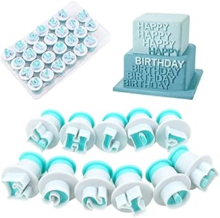 Cozlly 26Pcs Fondant Letter Cutters Capital Alphabet Letter Stamps for Cake Decorating for Wedding Birthday Christmas Baby Shower Party