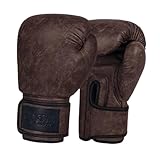 KIXZSAZ Atmungsaktive, leichte Boxhandschuhe für Trainingseinheiten, die Halt bieten, auch bei intensiven Übungen wie Sparring, Karate und Muay Thai, Dunkelbraun 10oz, 36 x 15 x 13.5 cm