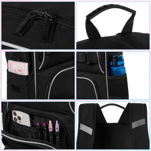 HPJGD 3 unidades de mochila para laptop para meninas, mochila escolar resistente à água de 43 cm com