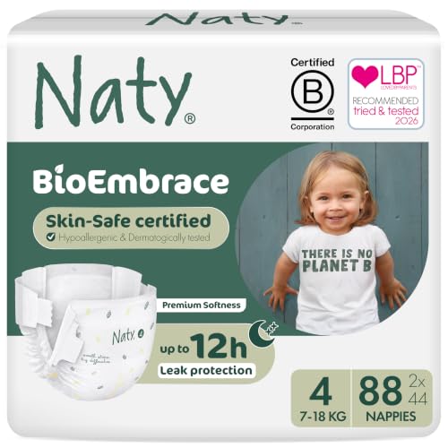 Naty BioEmbrace Baby Nappies Size 4 (7-18kg) 88 Count