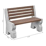 Gartenbank aus Granit & WPC Grau/Braun