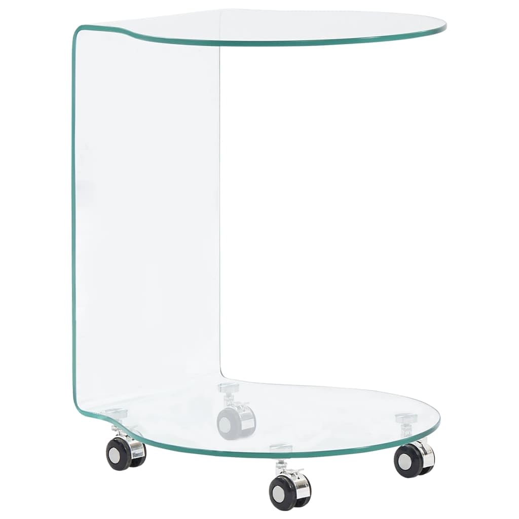 Mesa de café de 45 x 40 x 58 cm de cristal templado, mesa auxiliar, mesas de salón, mesas de salón, para un ambiente acogedor