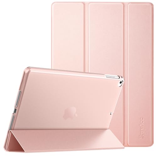 EasyAcc Case for iPad 9.7 inch 6th/5th Gen(NOT for iPad Air 5th Gen), iPad Air 2 2018 2017, Protective Cover with Stand, Auto Sleep Wake, Hard PC Case, Pink