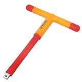 uxcell BOOHER Authorized 1000V VDE 3/8-inch Square Tip Insulated T-handle Wrench 7.9-inch(200mm) Long