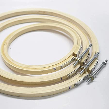 ZUBSHA Wooden Embroidery Hoop Ring Frame for Cross Stitch Craft, Sewing ...