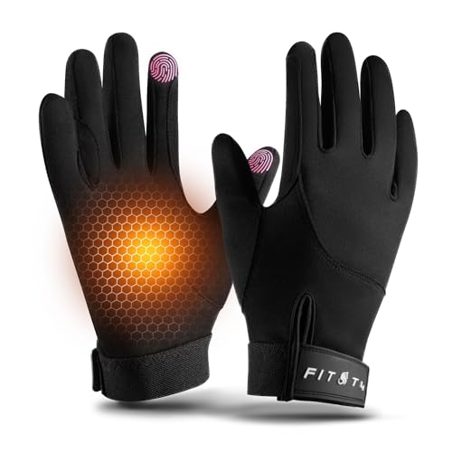 FitsT4 Sports Horse Riding Gloves Winter Equestrian Gloves Women Ladies Touchscreen for Outdoor Horseback Biking Cycling Black M