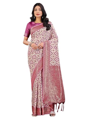 Sari traditionnel en lin et coton imprimé 13855 pour femme