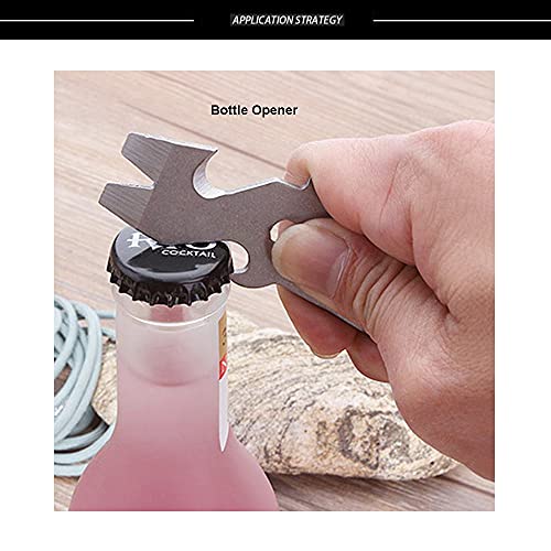 2Pcs Outdoor Keychain Multitool With 6 In 1 Edc Tools(Bottle Opener-Edc Pry Bar-Pocket Outer Hex Wrench-Flathead Screwdriver-Rope Cutter-Mini Nail Puller) #TOP2