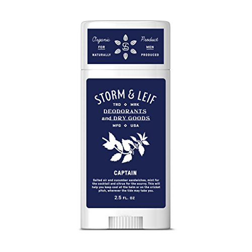 Storm & Leif Natural Deodorant: Captain (2.5 oz) - Coconut, Junpier, Peppermint - Aluminum, Paraben FREE